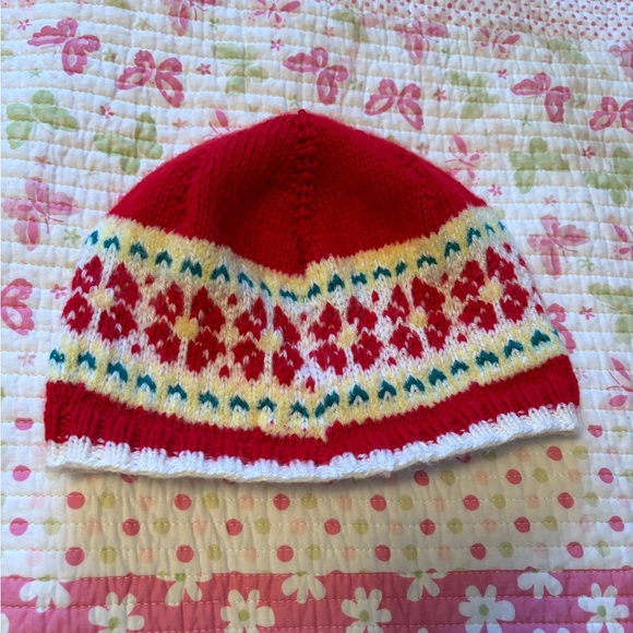 Handmade Knit Beanie/Touque/Hat Vibrant-Super Soft/Flowers - Picture 2 of 5
